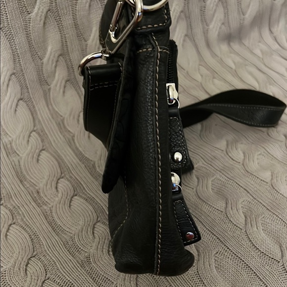 SOLD-Fossil Black Crossbody Bag with Adjustable Strap and Silver Hardware - Picture 5 of 10